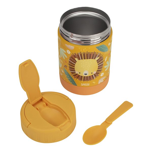 350ml 不鏽鋼保溫保冷食物罐,附湯匙 獅子