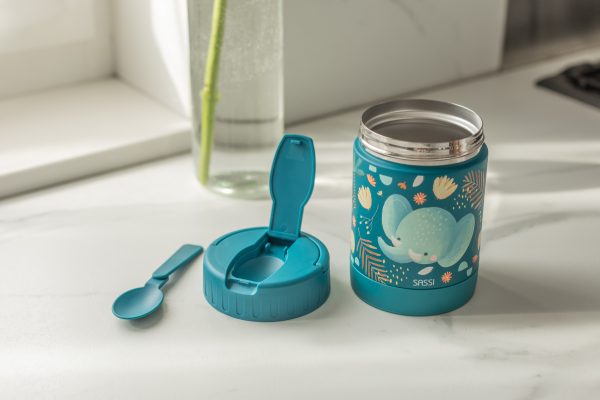 350ml 不鏽鋼保溫保冷食物罐,附湯匙 大象 sassi junior 義大利設計 350ml 不鏽鋼保溫保冷食物罐 (附湯匙) i gnummy the panda
